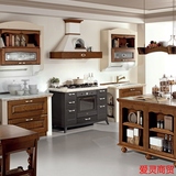 美式风格白腊木实木整体橱柜定制L型厨房厨柜定做成都折扣直销