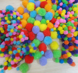 彩色毛毛球毛绒球大中小 幼儿园diy材料创意手工装饰美劳益智用品