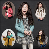 韩版女童开衫毛衣2016春季新款中大童纯色棉线儿童针织衫童装外套