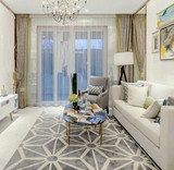 时尚现代美式欧式菱形地毯客厅茶几沙发卧室满铺床边地毯加厚定制