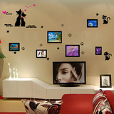 爱心猫相框照片墙贴卧室温馨床头女贴画电视背景墙上背景装饰贴纸