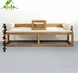 新中式老榆木实木免漆罗汉床塌单人床原木仿古禅意客厅沙发榻家具