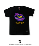 GRAF™原创品牌骚紫色嘴唇金牙A$AP Purple Swag黑色短袖T恤
