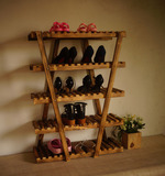 原创简易实木鞋架多层个性创意木质收纳架客厅鞋柜加宽厚架子特价