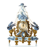 宫廷别墅高档软装陶瓷镶配铜装饰天使时钟客厅复古创意座钟台钟