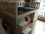 儿童实木松木组合高低床/带柜子书桌/多功能/环保/不含床垫