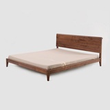 全实木日式床 黑胡桃木 橡木床 现代简约1.8米双人床 榫卯结构