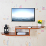 简约电视机顶盒架子宾馆客厅壁挂电视柜卧室木质支架墙上置物架板