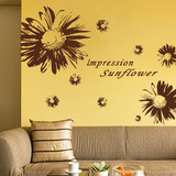 浪漫花卉装饰贴画 可移除客厅电视墙背景 温馨卧室沙发墙贴纸