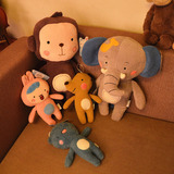 正品卡通森林小动物公仔大象猴子毛绒玩具布娃娃儿童玩偶生日礼物