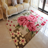 浪漫玫瑰花朵立体雕花欧式田园简约现代中式卧室床前客厅茶几地毯