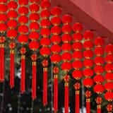日本购婚庆植绒小红灯笼串阳台广告舞蹈圆装饰结婚用品连串中式宫