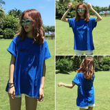 韩版女装新款夏装BF学院风宽松大码短袖印花字母套头T恤上衣潮女