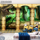 3D卡通小黄人环保大型壁画儿童卧室主题ktv墙纸壁纸特价环保