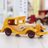六一儿童节日8寸复古老爷车 创意木质汽车模型礼品工艺品送礼品物