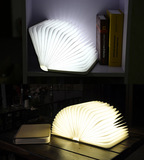 便携式创意礼品木质LED书本灯 USB充电可翻页折叠小夜灯魔法书灯