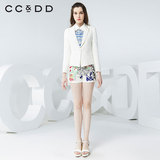 【断码】CCDD2016春装新款女提花修身一粒扣小西装通勤职场OL外套