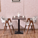 复古实木餐饮家具桌椅甜品奶茶店茶西餐厅咖啡厅餐桌椅组合批发