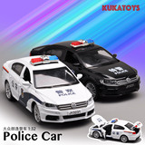 嘉业合金声光回力汽车模型儿童玩具摆件收藏大众朗逸公安警车特警