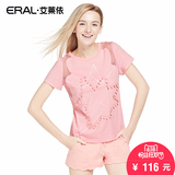 艾莱依2016圆领夏装体恤女士短袖t恤韩版纯棉修身ERAL35027-EXAC