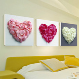 客厅卧室装饰画床头现代简约沙发背景墙上挂画婚房心形无框画玫瑰