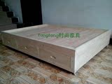 实木拖床-实木床带抽屉-松木床箱-单人床双人床-榻榻米-可定制