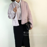 韩国MACQNF MQ 正品短款针织短开衫 女长袖小香风加厚毛衣外套K03