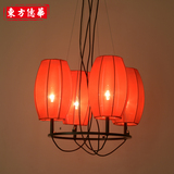 新中式吊灯浪漫温馨卧室布艺吊灯圆形创意客厅餐厅工程酒店灯具