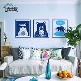 儿童房墙贴创意客厅沙发背景墙壁贴纸卡通动物萌宠熊房间装饰贴画