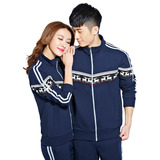 2016春季运动休闲套装男女 潮流时尚开衫韩版两件套情侣运动服装