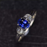 缘来很美 天然斯里兰卡蓝宝石戒指 pt900铂金镶嵌