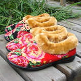 2015冬季新款女拖鞋棉鞋休闲民族包头包跟毛绒拖鞋保暖老北京布鞋
