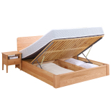 橡木时代日式北欧宜家卧室家具1.8米双人床婚床储物床高箱实木床