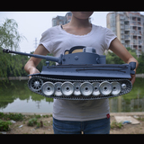 电动遥控超大仿真虎式坦克全金属轮装甲军事战车可发射越野玩具