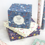 韩国正品indigo创意世界地图 小清新花卉系列礼品包装纸set 6张入