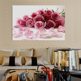 客厅现代无框画餐厅单联挂画卧室床头单幅走廊墙壁画玫瑰花