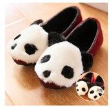 2014新款儿童棉鞋 小熊猫豆豆鞋 男童女童鞋加棉皮鞋亲子单鞋