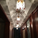 欧式水晶单头吊灯客厅过道楼梯玄关楼梯美式乡村创意个性餐厅灯具