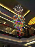 非标圆形水晶工程灯艺术吊灯定制LED不锈钢水晶灯酒店大厅鱼型灯
