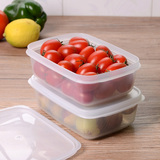日本进口厨房保鲜盒 塑料密封盒冰箱饺子盒 长方形水果收纳盒带盖
