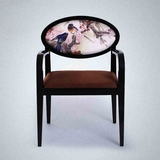 新中式家具 中式餐椅 样板房餐椅 实木休闲餐椅 古典布艺餐椅