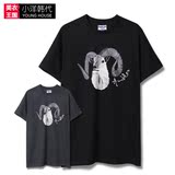 韩国代购正品 AMBLER 16夏季新款男女情侣刺绣小鹿纯棉短袖T恤潮