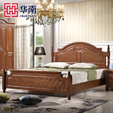 华南家具 欧式实木床1.8米1.5米卧室双人床韩式田园床床铺公主床