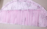 做粉色可爱公主蕾丝纱弧形床头罩 半圆形床头套 不规则形床头罩定
