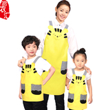 定做韩版绘画亲子儿童围裙卡通黄色老虎可爱幼儿园演出服印LOGO字