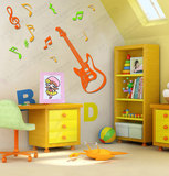 吉它音乐音符 亚克力3D立体水晶墙贴 创意音体室幼儿园儿童房装饰