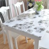 PVC桌布软质玻璃台布餐桌布防水桌垫彩色带花水晶板茶几垫可定做