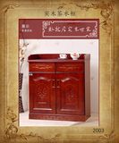 中式红棕色橡木实木雕花茶水柜抽屉酒柜厨房柜储物柜餐边柜两三门