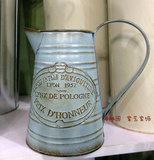 复古做旧铁皮花瓶桶洒水壶欧家居装饰 美式乡村田园花盆 铁艺花瓶
