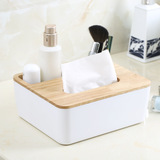原色橡木方形纸巾盒创意桌面遥控器杂物卫生收纳餐巾纸抽纸盒603g